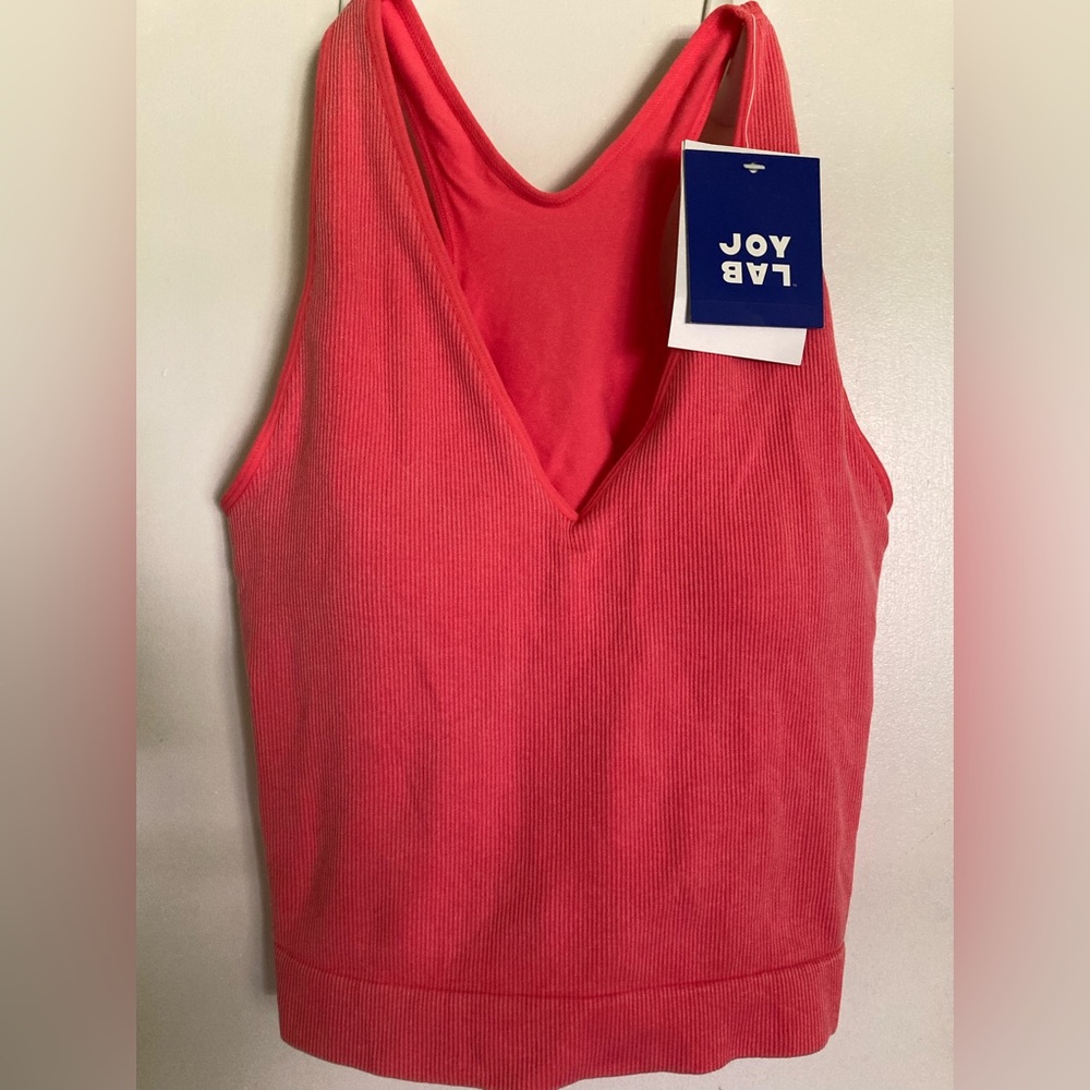 Women's V-Neck Ribbed Seamless Tank Bra M